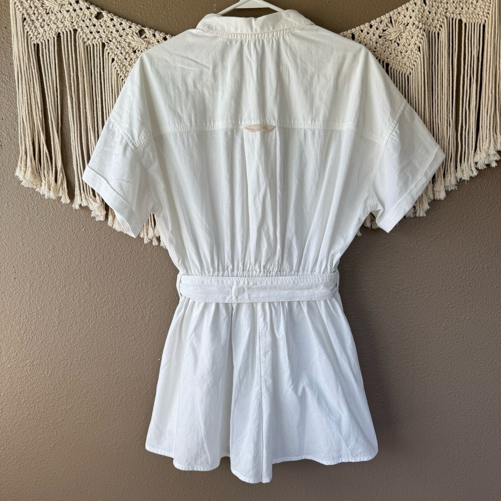 FREE‎ PEOPLE No Plans White Button Front Romper Playsuit EUC C - Picture 3 of 12